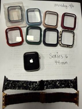 Apple Watch Series 6 44mm with Assorted Protective Bumpers - Black